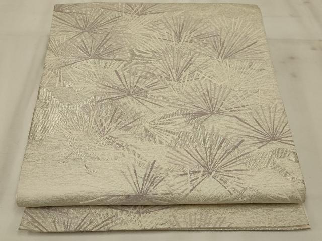 平和屋着物◎六通柄袋帯 唐織 松尽くし 銀糸 正絹 逸品 AAAP7499ou