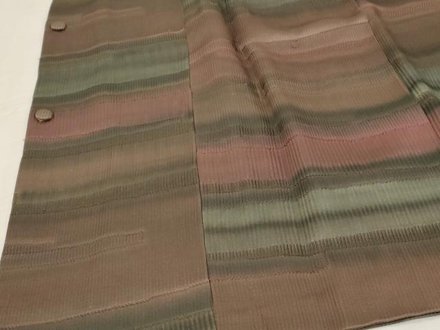 平和屋着物■道行コート 霞横段文 暈し染め 正絹 逸品 AAAP9578bw