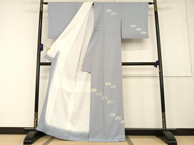 平和屋着物●洗える最高級着物 <英>はなぶさ謹製 訪問着 地紙花文 銀彩 洗える着物 AAAQ0648np