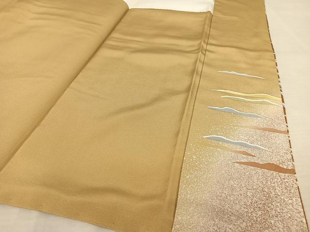 平和屋着物●訪問着 流水 金彩 鬼しぼ縮緬 正絹 逸品 AAAQ0745np