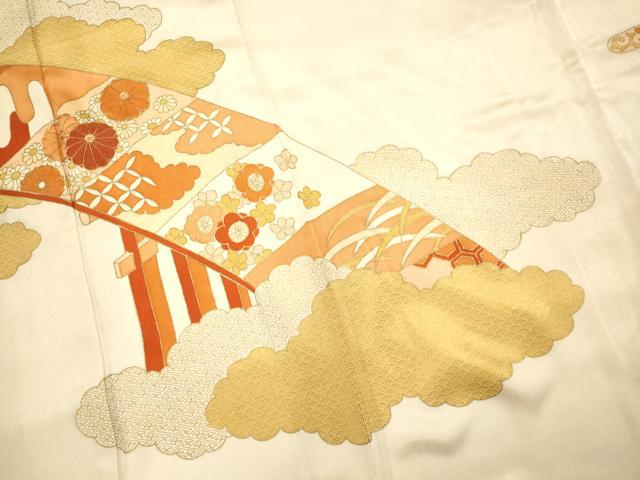 平和屋着物■訪問着 駒刺繍 菊 金彩 正絹 逸品 AAAQ1726fy