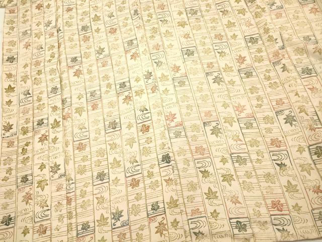 平和屋着物■上質な小紋 型染め 流水楓文 正絹 逸品 AAAQ1728fy