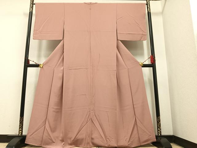 平和屋着物■上質な色無地 水柿色 正絹 逸品 AAAQ3210ph