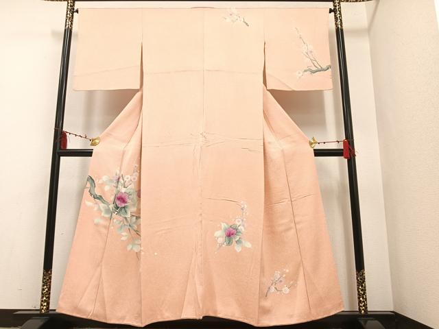 平和屋着物■訪問着 枝花文 たたき染め 正絹 逸品 AAAQ3211ph
