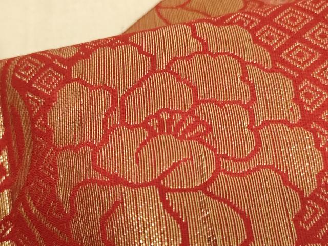 平和屋本店■打敷 内敷 三角 花唐草文 金襴 法衣 寺院 仏具 仏教 僧侶 神職 装束 AAAQ3726ja