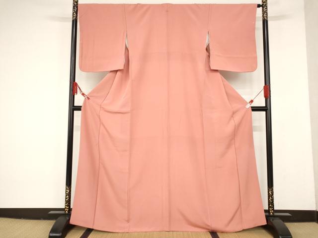 平和屋着物■上質な色無地 作家物 鉛丹色 正絹 逸品 AAAQ4324st
