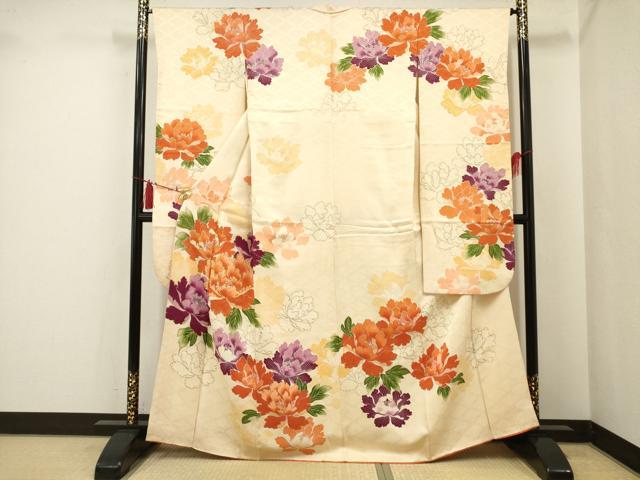 平和屋着物□豪華振袖 駒刺繍 草花文 金彩 正絹 逸品 AAAQ7432ma