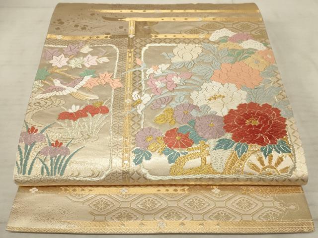 平和屋着物◎六通柄袋帯 唐織 都の麗姿 金銀糸 正絹 逸品 AAAR1848sx