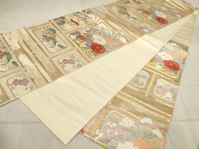 平和屋着物◎六通柄袋帯 唐織 都の麗姿 金銀糸 正絹 逸品 AAAR1848sx