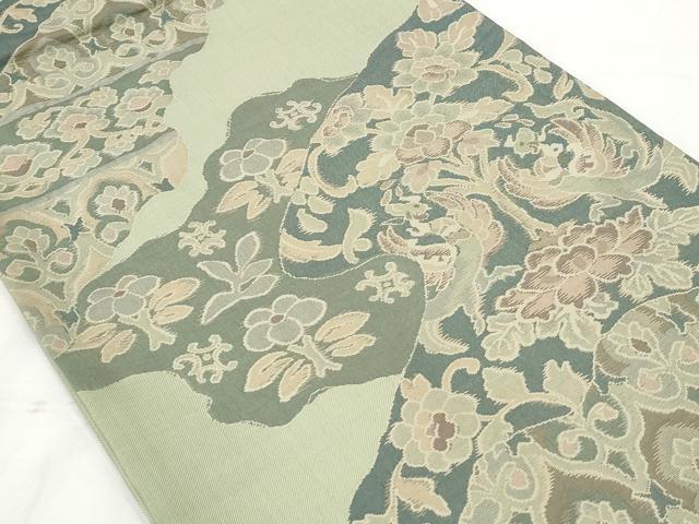 平和屋着物◎六通柄袋帯 道長更紗花文 正絹 逸品 AAAR5076st