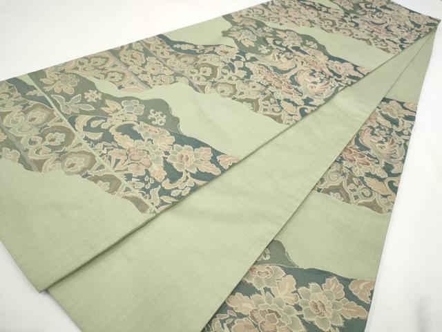 平和屋着物◎六通柄袋帯 道長更紗花文 正絹 逸品 AAAR5076st