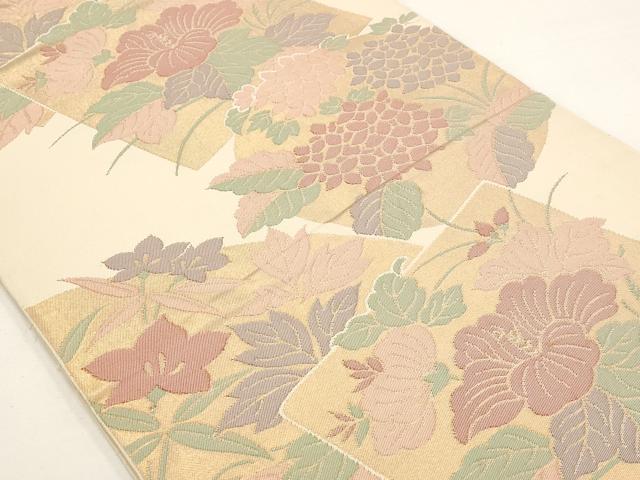 平和屋着物◎全通柄 本袋帯 色紙花文 金糸 正絹 逸品 AAAR5101st