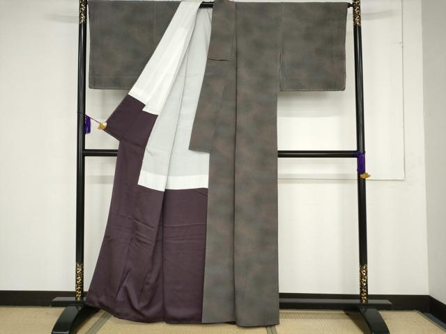 平和屋着物■上質な小紋 霞文 暈し染め 正絹 逸品 AAAR5252ru