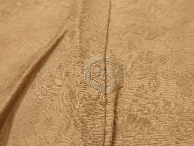 平和屋着物■上質な色無地 草花地紋 伽羅色 正絹 逸品 AAAR5265ru