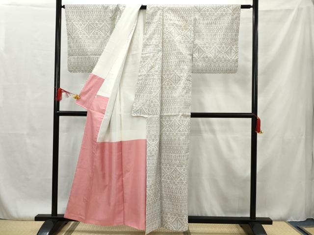 平和屋着物■本場大島紬 幾何学文様 西武百貨店扱い 正絹 逸品 AAAR5269ru