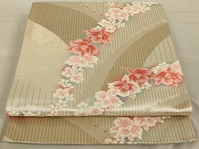 平和屋着物◎六通柄袋帯 唐織 舞花文 金糸 正絹 逸品 AAAR6830ou