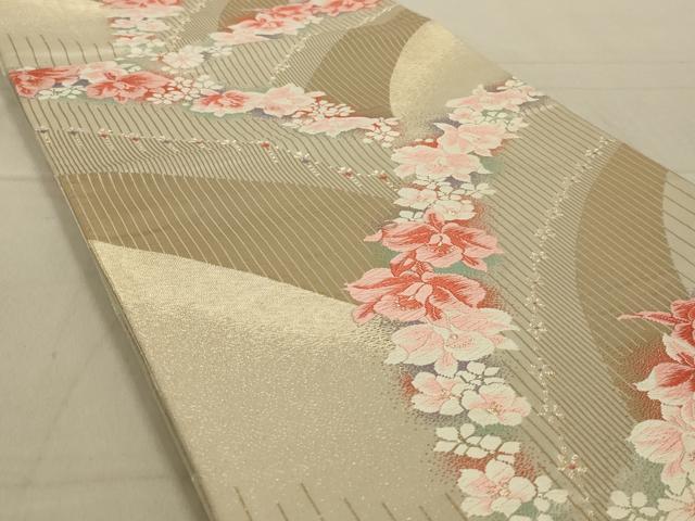 平和屋着物◎六通柄袋帯 唐織 舞花文 金糸 正絹 逸品 AAAR6830ou