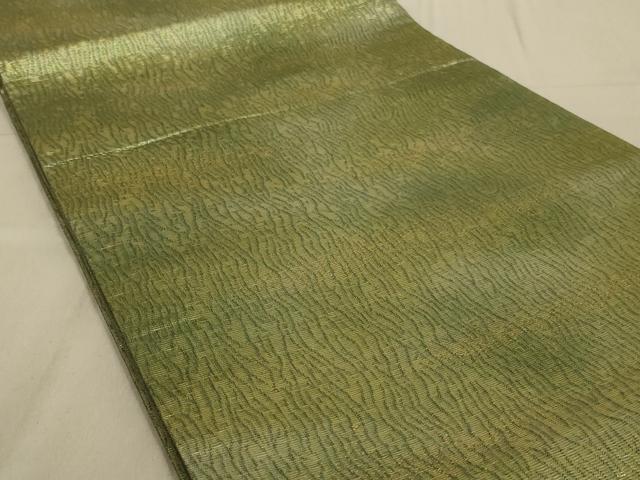 平和屋着物◎全通柄袋帯 ふくれ織 霞文 金糸 正絹 逸品 AAAR6839ou