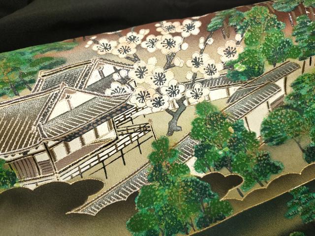 平和屋着物■豪華黒留袖 人物風景文 暈し染め 金銀彩 正絹 逸品 AAAR7342br