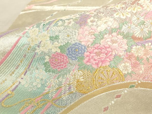 平和屋着物◎六通柄袋帯 唐織 花車文 金銀糸 正絹 逸品 AAAR8850pf