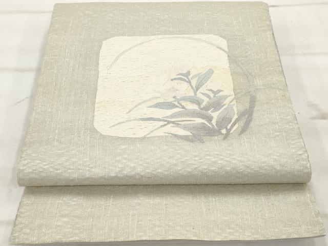 平和屋着物◎太鼓柄袋帯 すくい織り 色紙花文 金銀糸 正絹 逸品 AAAS0770sg