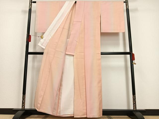 平和屋着物▽紅花紬 米沢 単衣 霞文 正絹 逸品 AAAS1509oa