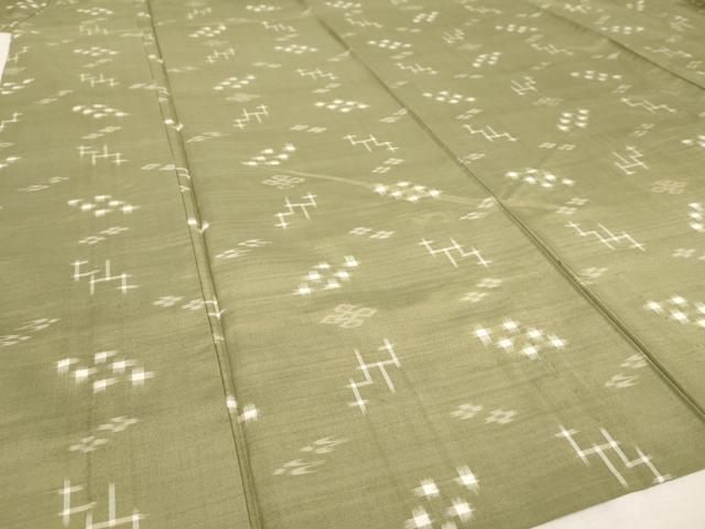 平和屋着物▽上質な紬 単衣 琉球絣文様 正絹 逸品 AAAS3047iu