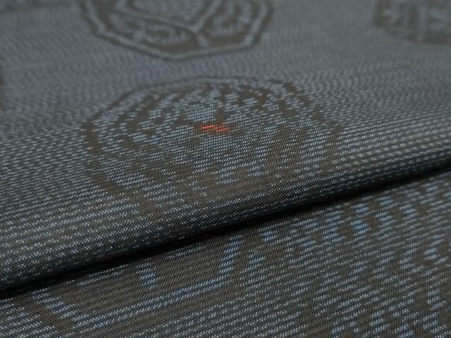 平和屋着物▽本場大島紬 単衣 亀甲文 正絹 逸品 AAAS3059iu