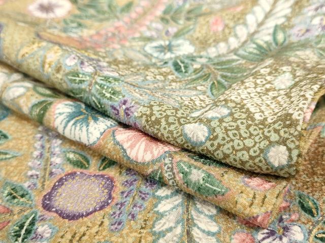 平和屋着物▽上質な小紋 単衣 辻が花 暈し染め 金彩 正絹 逸品 未使用 AAAS3077iu