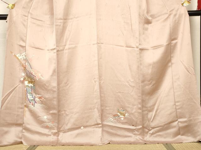 平和屋着物▽訪問着 単衣 貝桶花文 金彩 三越扱い 正絹 逸品 未使用 AAAS3086iu