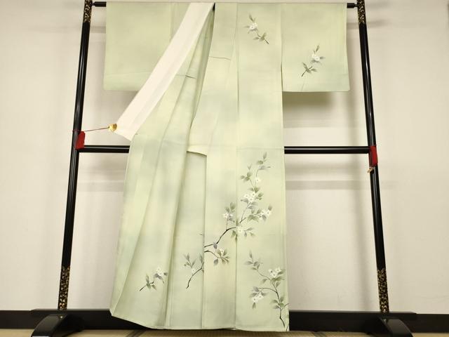 平和屋着物▽訪問着 単衣 枝花文 金彩 西武百貨店扱い 正絹 逸品 AAAS3090iu