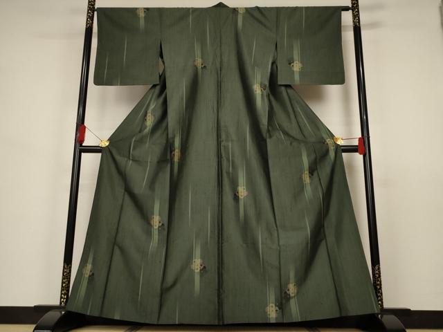 平和屋着物▽上質な紬 単衣 捻梅 正絹 逸品 AAAS3098iu