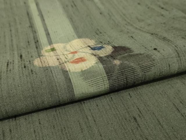 平和屋着物▽上質な紬 単衣 捻梅 正絹 逸品 AAAS3098iu