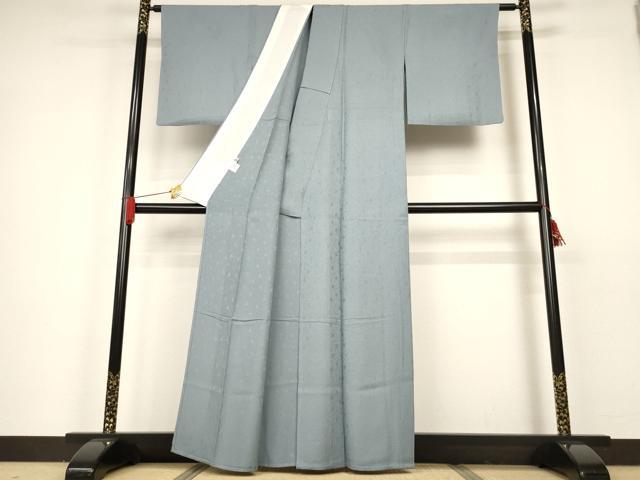 平和屋着物▽上質な色無地 単衣 花唐草地紋 秘色色 正絹 逸品 AAAS3130iu