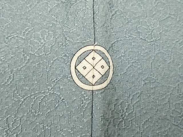 平和屋着物▽上質な色無地 単衣 花唐草地紋 秘色色 正絹 逸品 AAAS3130iu