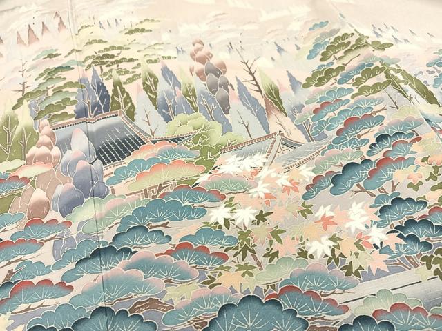 平和屋着物■豪華黒留袖 作家物 風景文 暈し染め 正絹 逸品 AAAS3869es