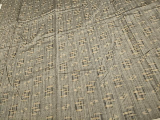 平和屋着物▽上質な紬 単衣 琉球絣文 正絹 逸品 AAAS4928fy
