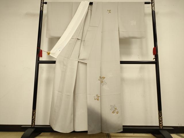 平和屋着物▽訪問着 単衣 舞葉文 金彩 正絹 逸品 AAAS4950fy
