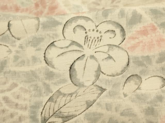 平和屋着物▽上質な小紋 単衣 紬地 辻が花 ロング丈 正絹 逸品 AAAS4952fy