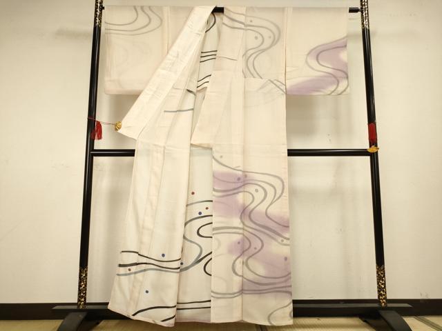 平和屋着物▽訪問着 無双 紗袷 紗×紗 流水文 正絹 逸品 AAAS4968fy