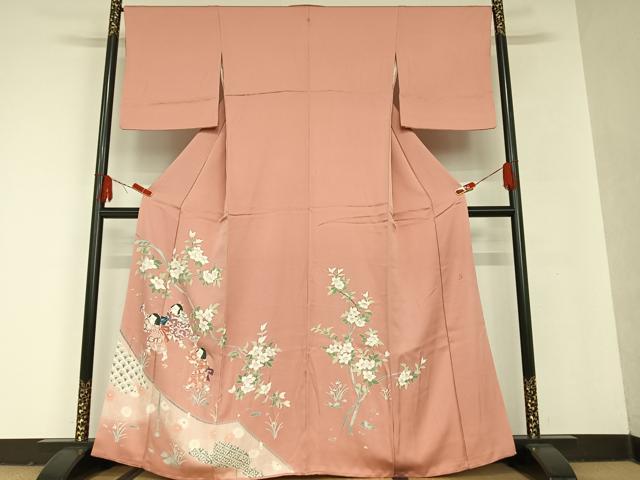 作家物 付け下げ 暈し染に箔の花 トールサイズ 着物 正絹 広衿 RK-1409 平和屋着物□豪華色留袖 作家物 枝花文 童子 暈し染め