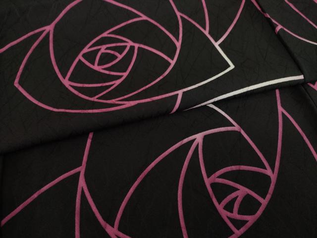 平和屋着物●上質な小紋 薔薇 正絹 逸品 AAAS6673ck