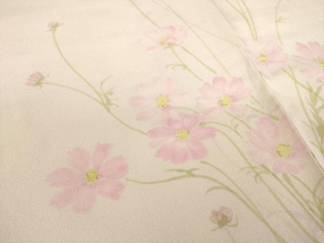 平和屋着物●手描友禅女流作家 一色生子 訪問着 手描き 草花文 正絹 逸品 AAAS6711ck