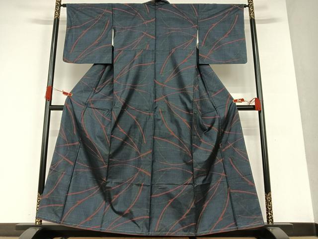 Ｒ608正絹大島紬5枚セット7マルキ入り！ 平和屋着物□本場大島紬 7マルキ 幾何学文様 正絹 逸品 未使用