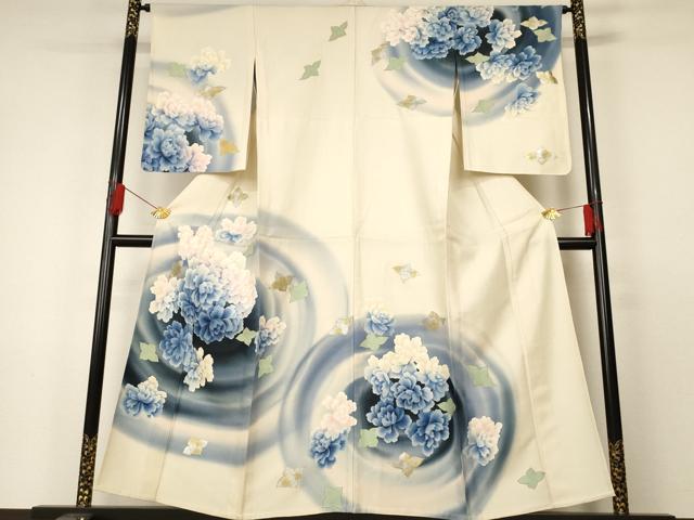 平和屋着物▽訪問着 単衣 舞花文 金銀彩 正絹 逸品 AAAS7437iu