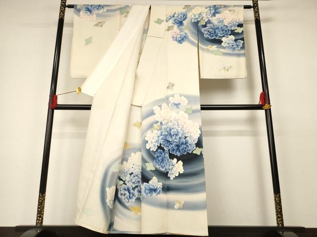 平和屋着物▽訪問着 単衣 舞花文 金銀彩 正絹 逸品 AAAS7437iu