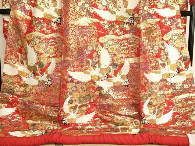 平和屋本店●色打掛 和装 婚礼 結婚式 花嫁 神社挙式 唐織 飛鶴花文 金糸 逸品 AAAS8389ja