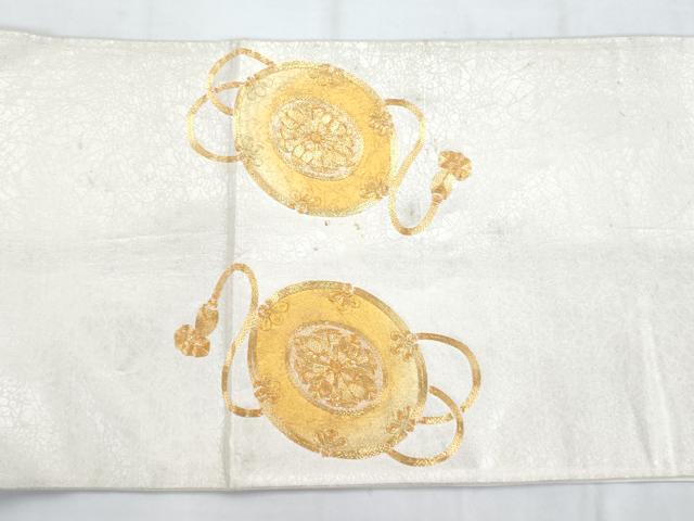 平和屋着物◎太鼓柄袋帯 駒刺繍 鼓 金銀糸 金銀彩 やまとオリジナル 正絹 逸品 AAAS8606cx