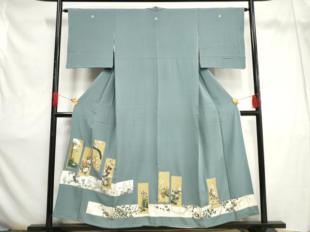 平和屋着物■豪華色留袖 色紙重ね花鳥文 金彩 正絹 逸品 BAAS6312ma