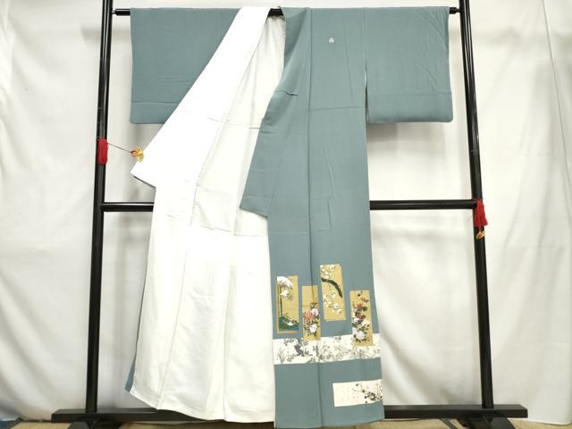平和屋着物■豪華色留袖 色紙重ね花鳥文 金彩 正絹 逸品 BAAS6312ma